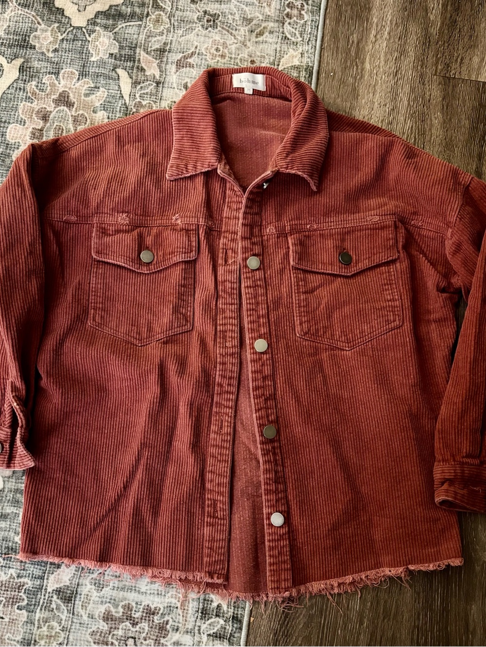 bohme Women's Corduroy Shirt Jacket in Rust